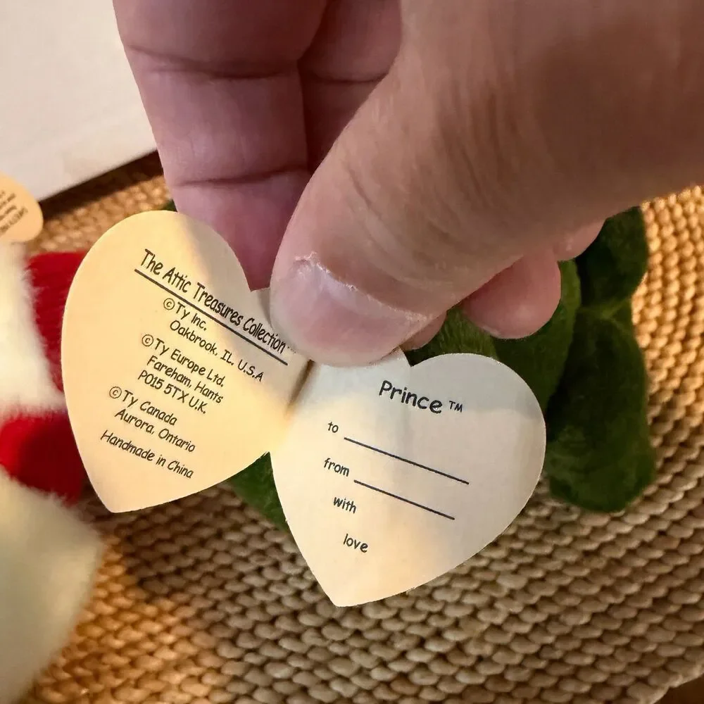 Ty Attic Treasures Prince Frog Peppermint Polar Bear Plush Lot Tags 1993